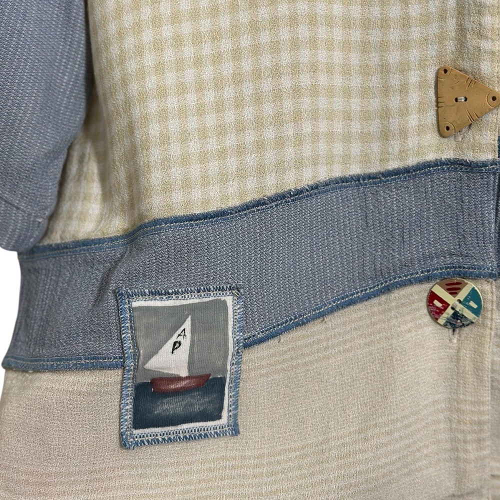 Alexandria Pierce Vintage Nautical Patchwork Costal 90's Button Up Women's L - Picture 3 of 11